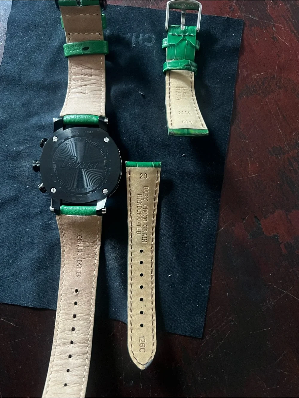Polanti 1.5 + Diamonds after Market UPGRADE Green Chronograph with Crystal bevel